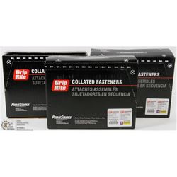 3 BOXES OF GRIP RITE COLLATED FASTENERS