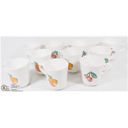 A BOX W/ 10 VINTAGE CORNINGWARE CUPS