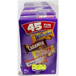 7 BOXES OF 45 SNACK SIZE CHOCOLATE BARS