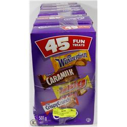 7 BOXES OF 45 SNACK SIZE CHOCOLATE BARS