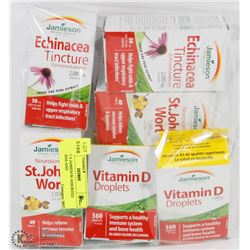 LOT OF 6 JAMIESON ASSORTED VITAMINS AND