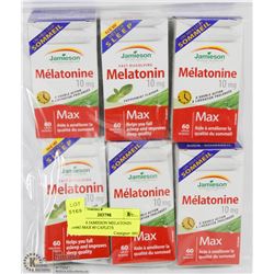 LOT OF 6 JAMIESON MELATONIN 10MG MAX 60 CAPLETS