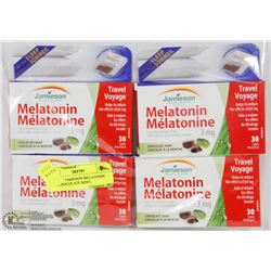 LOT OF 4 JAMIESON MELATONIN 3MG, CHOCOLATE MINT,