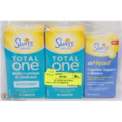3 BOXES OF SWISS NATURAL ASSORTED VITAMINS &