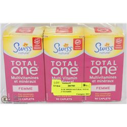 3 BOXES OF SWISS NATURAL TOTAL 1 MULTI VITAMIN