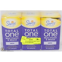 3 BOXES OF SWISS NATURAL TOTAL 1 MULTI VITAMIN MEN