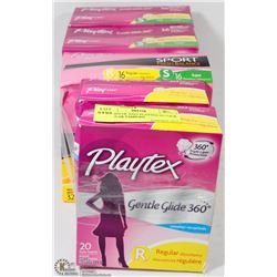 5 BOXES OF ASST PLAYTEK SUPER & REGULAR TAMPONS