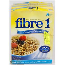 4 BOXES OF FIBRE1 CRUNCHY ORIGINAL 450G CEREAL