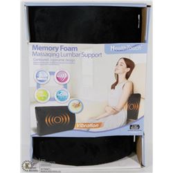 HEALTHTOUCH MEMORY FOAM MASSAGING LUMBAR SUPPORT