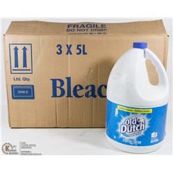 BOX W/ 3 NEW 5L JUGS OF OLD DUTCH BLEACH