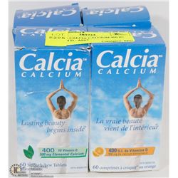 LOT OF 4 CALCIA CALCIUM 400 IU VITAMIN D - ASST