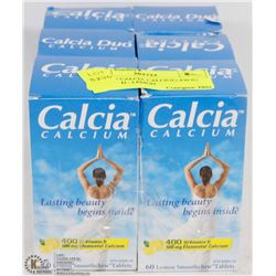 LOT OF 6 CALCIA CALCIUM 400 IU VITAMIN D - LEMON