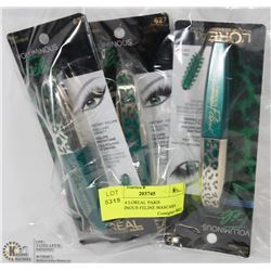 LOT OF 4 LOREAL PARIS VOLUMINOUS FELINE MASCARA