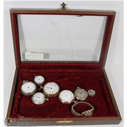 LOT OF ANTIQUE POCKET WATCHES , WITH TWO SOLID