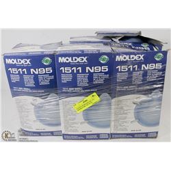 5 BOXES OF MOLDEX N95- 1611 RESPIRATORS -100 TOTAL