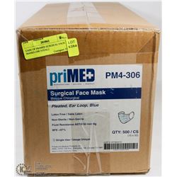 CASE OF PRIMED SURGICAL FACE MASKS (500 TOTAL)