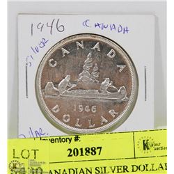 52) 1946 CANADIAN SILVER DOLLAR.