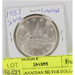 50) 1937 CANADIAN SILVER DOLLAR.