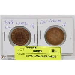 24) 1893 & 1900 CANADIAN LARGE CENTS,