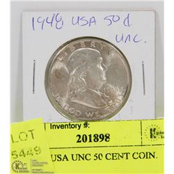 61) 1948 USA UNC 50 CENT COIN.