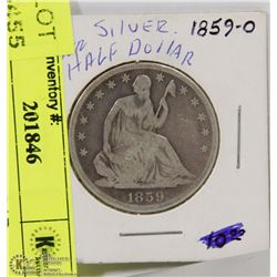 18) 1859 O USA HALF DOLLAR.