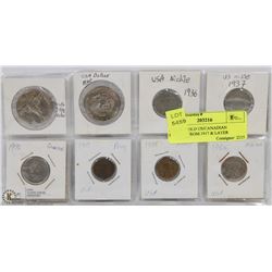 LOT OF 8 OLD US/CANADIAN PENNIES FROM 1917 & LATER