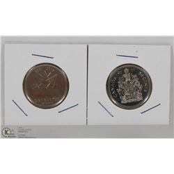 LOT OF 2 2017 RCM 50 CENT COINS ONE COAT OF ARMS &