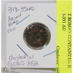 ANCIENT ROMAN CONTANTIUS II COIN 348-351 AD