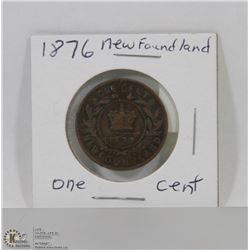 1876 NEWFOUNDLAND ONE CENT COIN