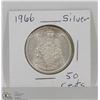 Image 1 : 1966 CANADIAN SILVER 50 CENT PIECE