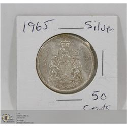 1965 CANADIAN SILVER 50 CENT PIECE