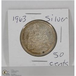 1963 CANADIAN SILVER 50 CENT PIECE