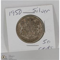 1950 CANADIAN SILVER 50 CENT PIECE