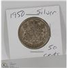Image 1 : 1950 CANADIAN SILVER 50 CENT PIECE