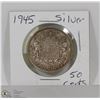 Image 1 : 1945 CANADIAN SILVER 50 CENT PIECE