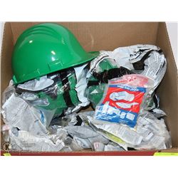 BOX OF CONDOR HARD HATS AND EYE PROTECTION