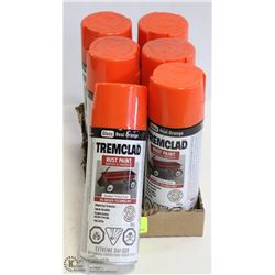 6 CANS OF TREMCLAD RUST PAINT OIL BASED