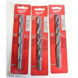 LOT OF 3 MILWAUKEE 31/64" DRILL BITS