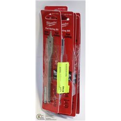 LOT OF 6 MILWAUKEE 9/16 FLAT BORING BITS