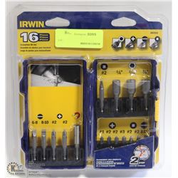 IRWIN 16 PIECE SCREWDRIVER BIT SET
