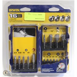 IRWIN 16 PIECE SCREWDRIVER BIT SET