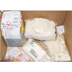BOX OF ASSORTED HEARING PROTECTION AND GLOVES