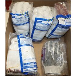 BOX OF ASSORTED KNIT WORK GLOVES