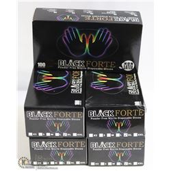 5 BOXES OF XL BLACK FORTE POWDER FREE NITRILE