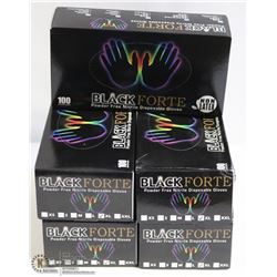 5 BOXES OF XL BLACK FORTE POWDER FREE NITRILE