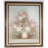 Image 1 : FRAMED OIL PAINTING OF FLORAL ARRANGEMENT SIGNED