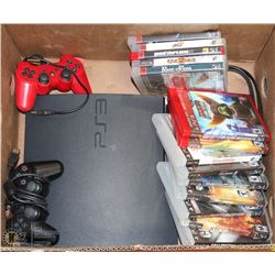 SONY PLAYSTATION 3 , INCLS 2 CONTROLLERS & 14