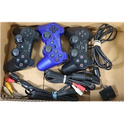 BOX W/3 SONY PLAYSTATION REMOTES &