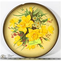 VINTAGE  BOSSONS HANDPAINTED FLOWER PLATE 11"
