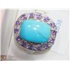 Image 1 : 1) ST. SILVER ARIZONA TURQUOISE RING W/AMETHYST